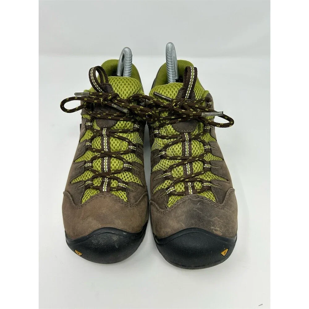 KEEN Bryce WP Women's Waterproof Hiking Trail Shoes Brown/Green Low Top Size 8.5
